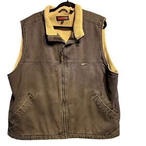 Wolverine Vest Size XXL Charcoal Vest Sherpa Lined Upland Full Zip Mens Workwear